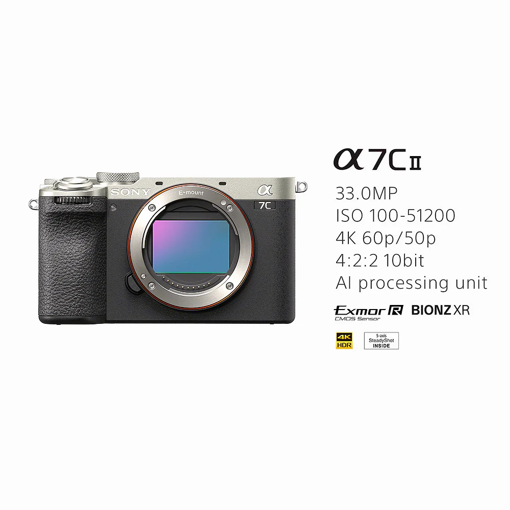 Sony A7C II MIRRORLESS CAMERA BODY (SILVER)