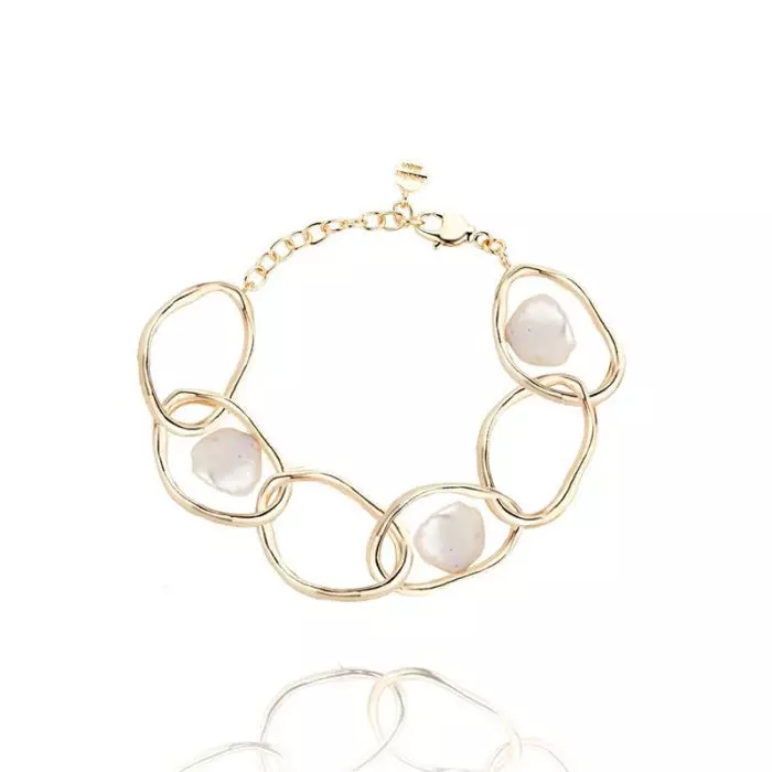 14KT GOLD PLATED W KESHI COIN image 1