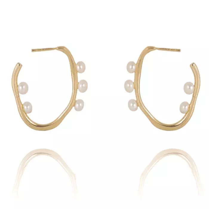 14KT GOLD PLATED W PEARLS 