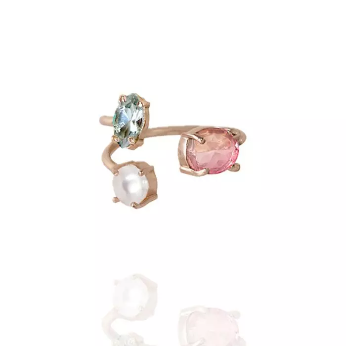 14K CANDY CABANA 3 STONE RING