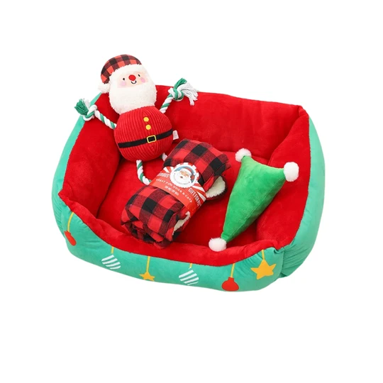 Four Piece Christmas Pet Nest Mat Set image 1