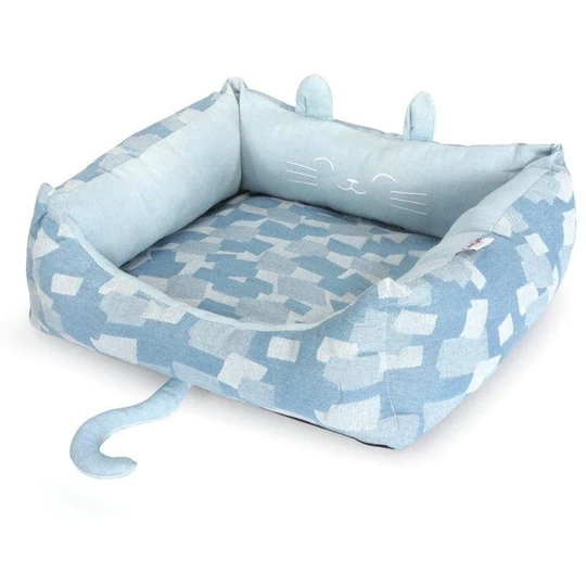 Denim Cat Rectangular Bed image 1