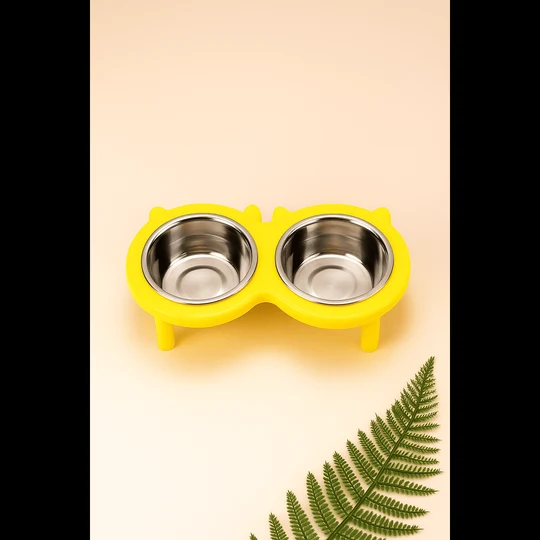 Antler Double Bowl Yellow image 1