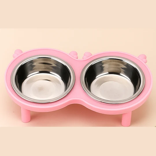 Antler Double Bowl Pink image 1