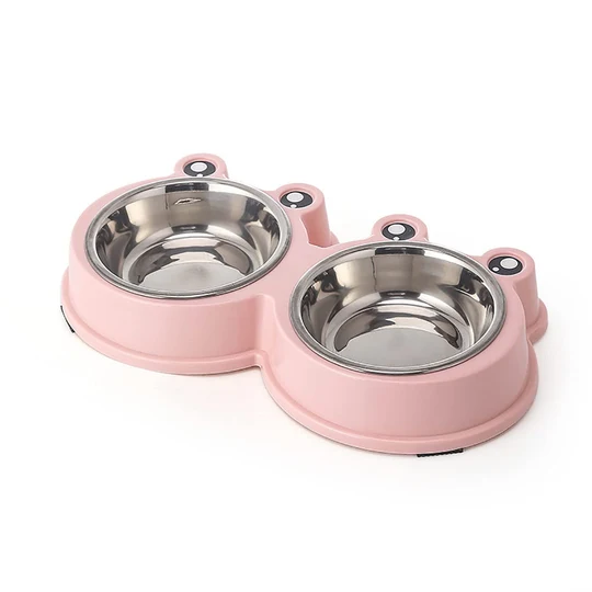 Frog Design Pet Bowls Pink