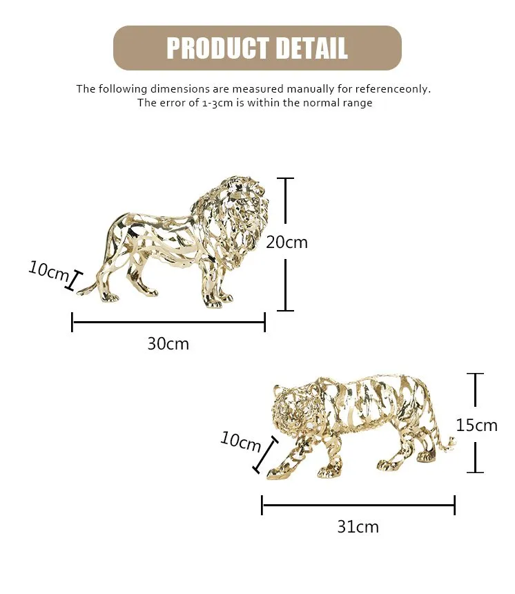 Hollow Golden Tiger & Lion  thumbnail 2