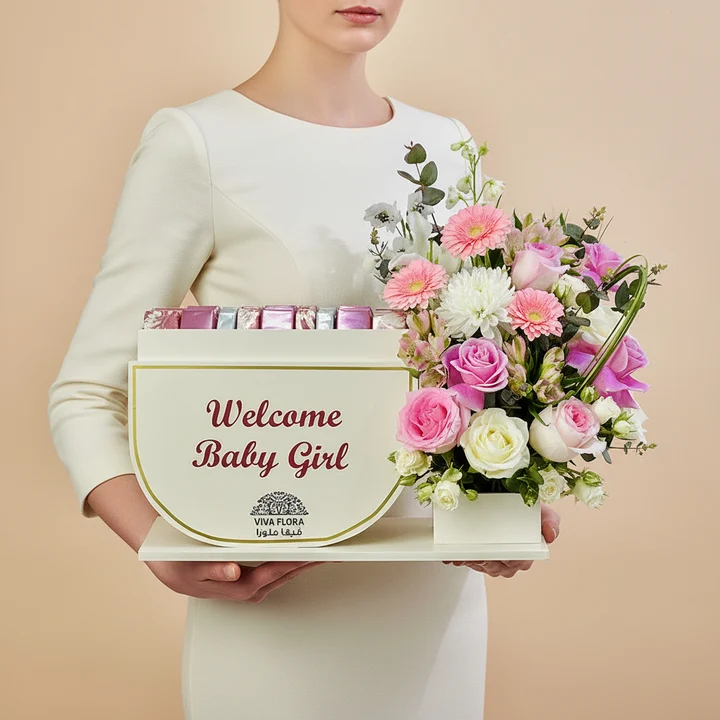 Welcome Baby Girl Flower  thumbnail 2