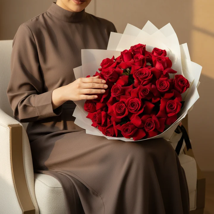 Dazzling Red Rose Bouquet thumbnail 2