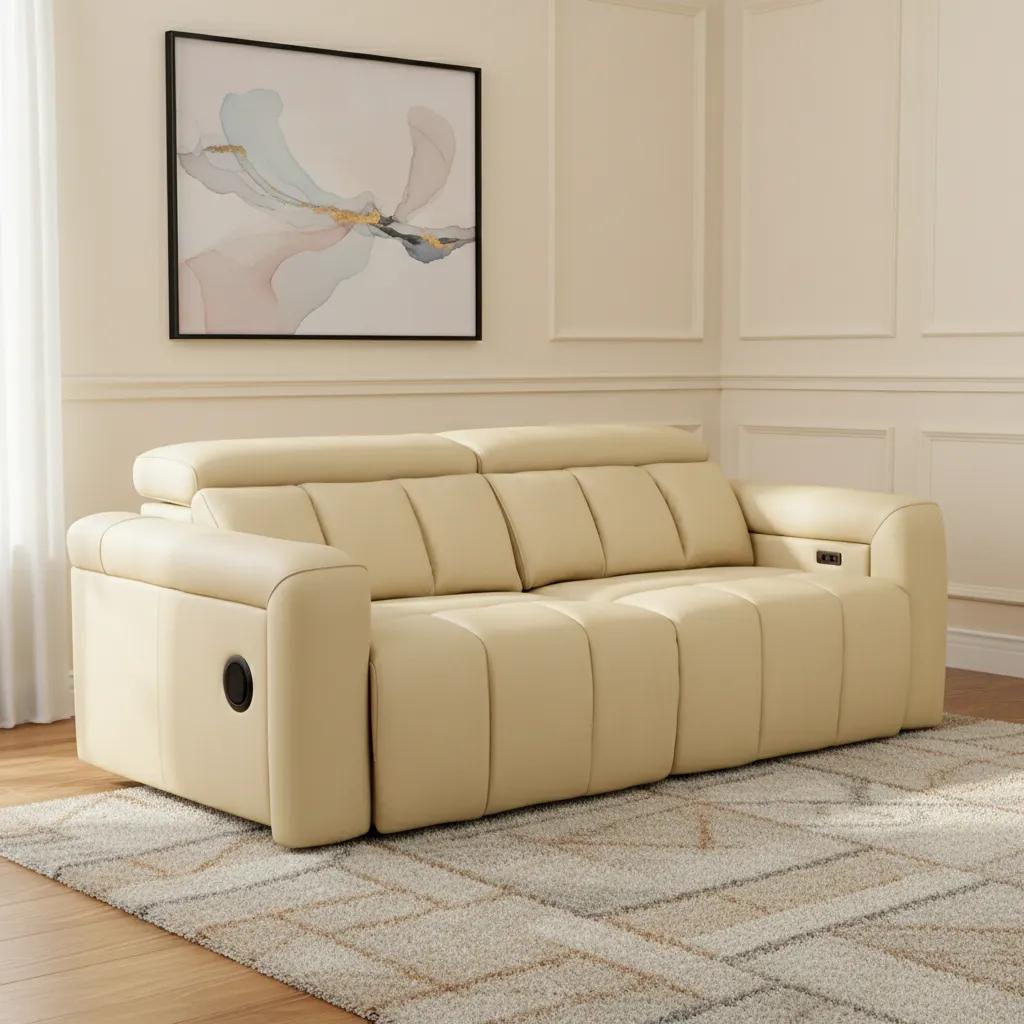 Den 3-Seater Slider Leather Sofa image 1