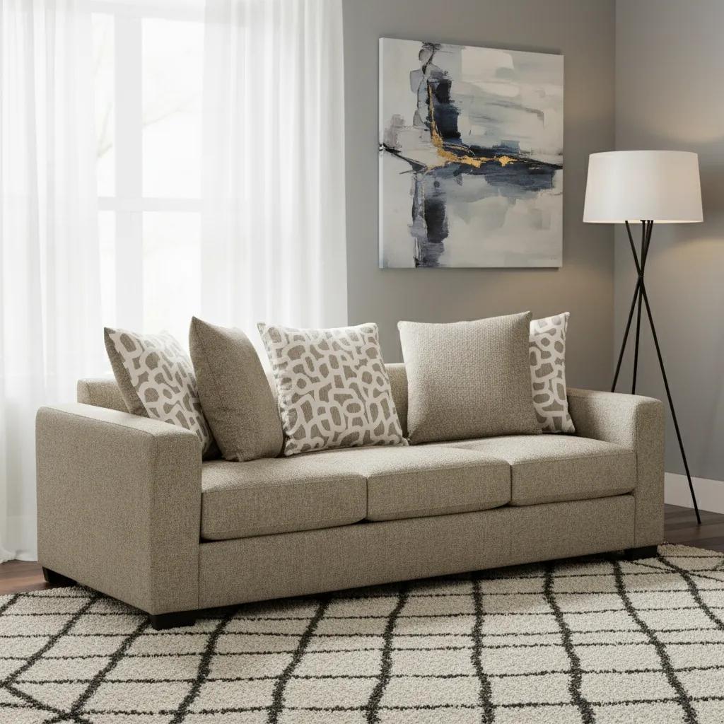Marton 3-Seater Sofa, Beige image 1