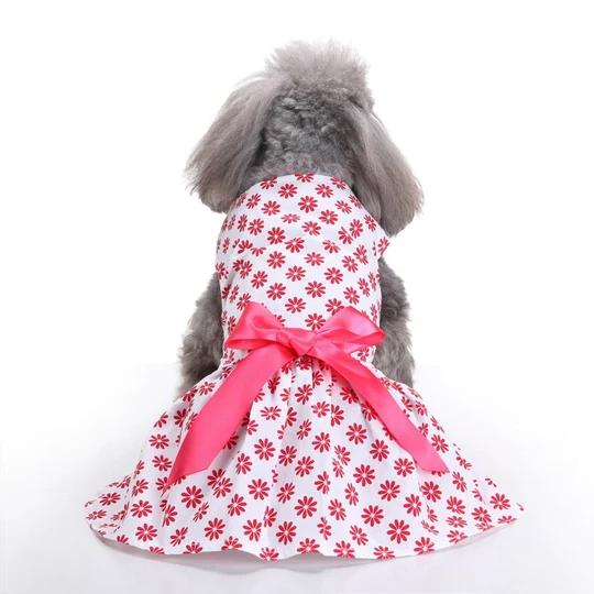 Pink Flower Pet Clothes White image 1