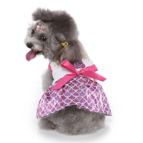 Pink Mermaid Dress Pet Clothes Pink image 1