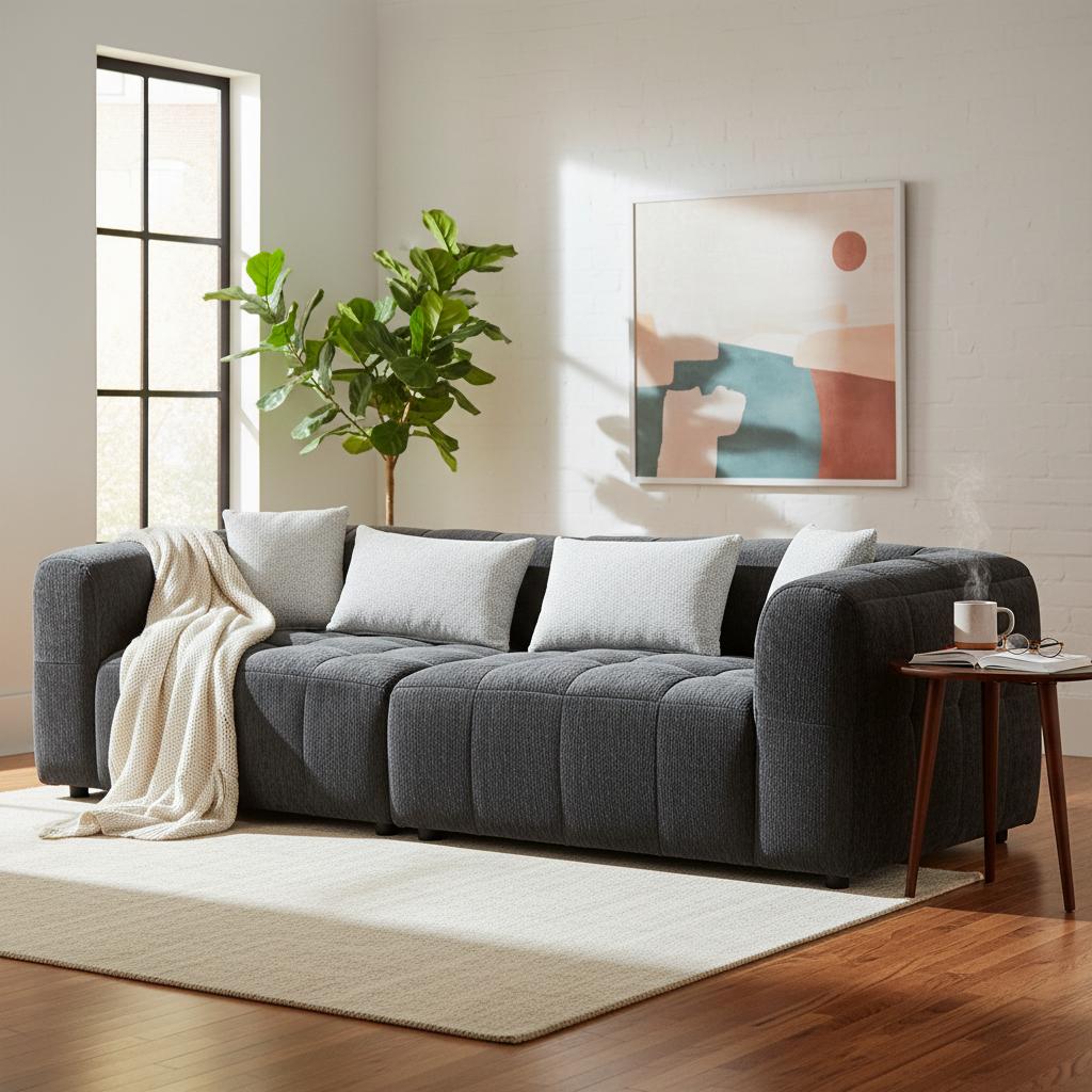 Eger 4-Seater Sofa, Black thumbnail 2