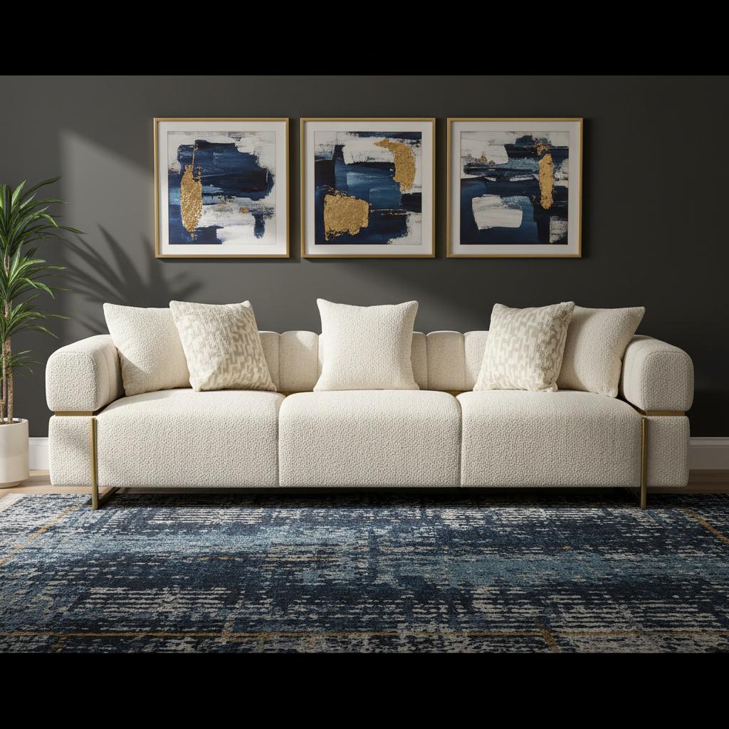 Lily 4-Seater Sofa, Cream thumbnail 2