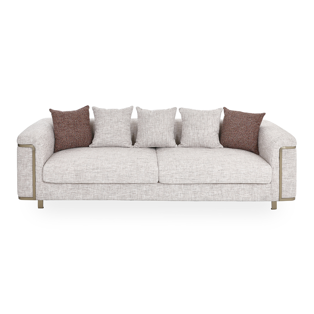 Valeria 4-Seater Sofa, Beige & Gold thumbnail 2