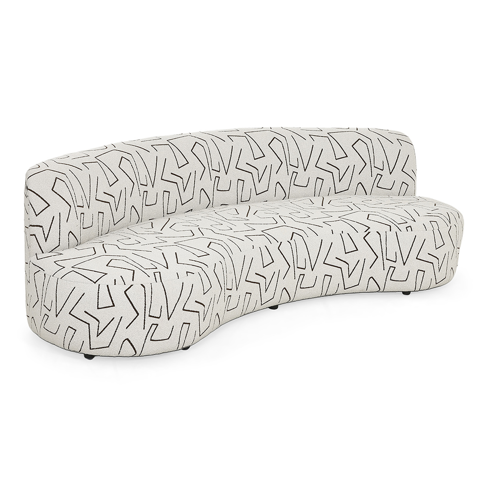 Saffi 3-Seater Sofa, White & Coffee thumbnail 2