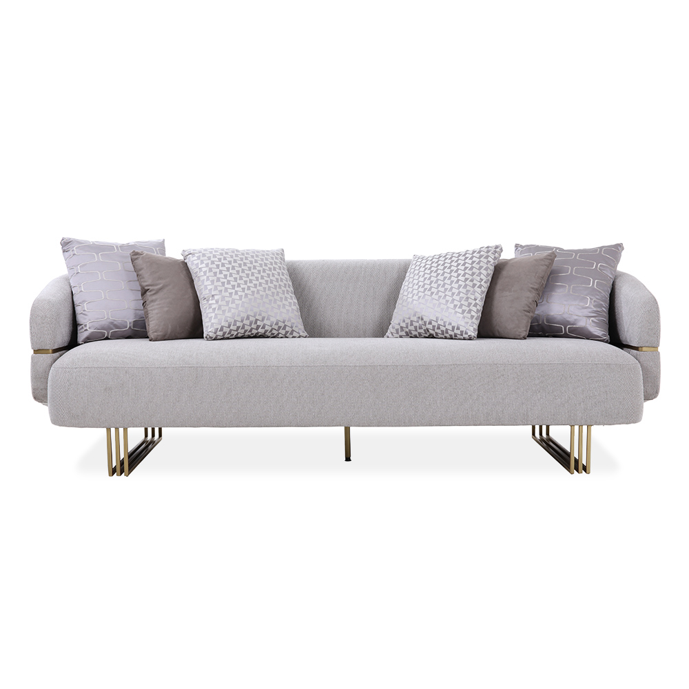Malibu 3-Seater Sofa, Cream & Antique Gold thumbnail 2