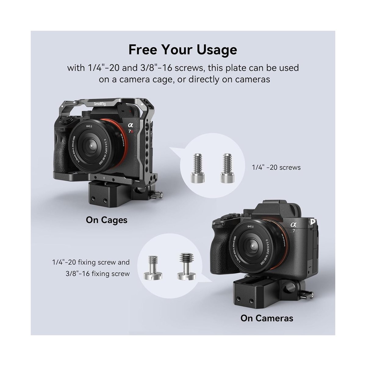 SMALLRIG Camera Baseplate with 15mm LWS Rod Rail Clamp-1674 thumbnail 2