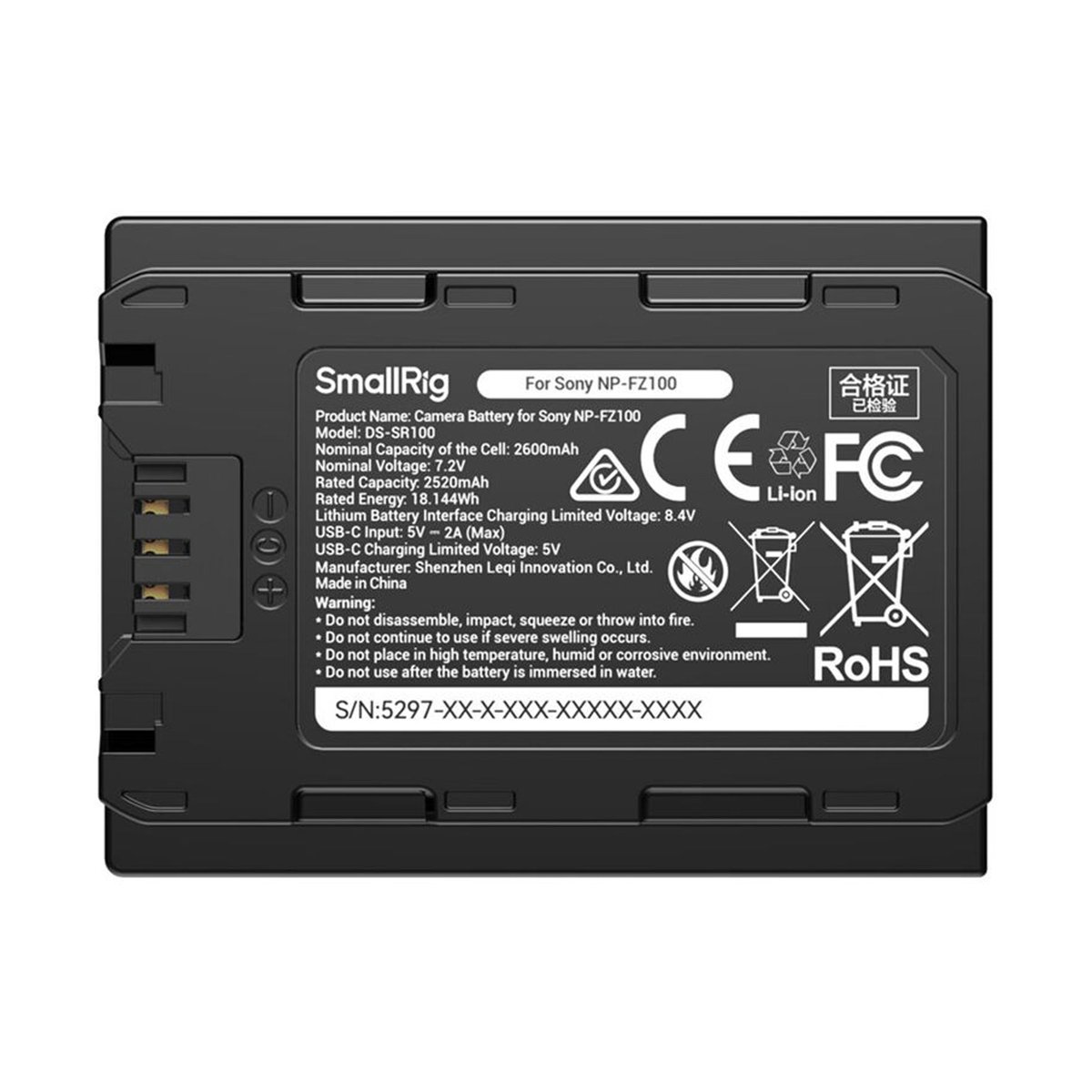 SmallRig Camera Battery for Sony NP-FZ100 (5297) thumbnail 2