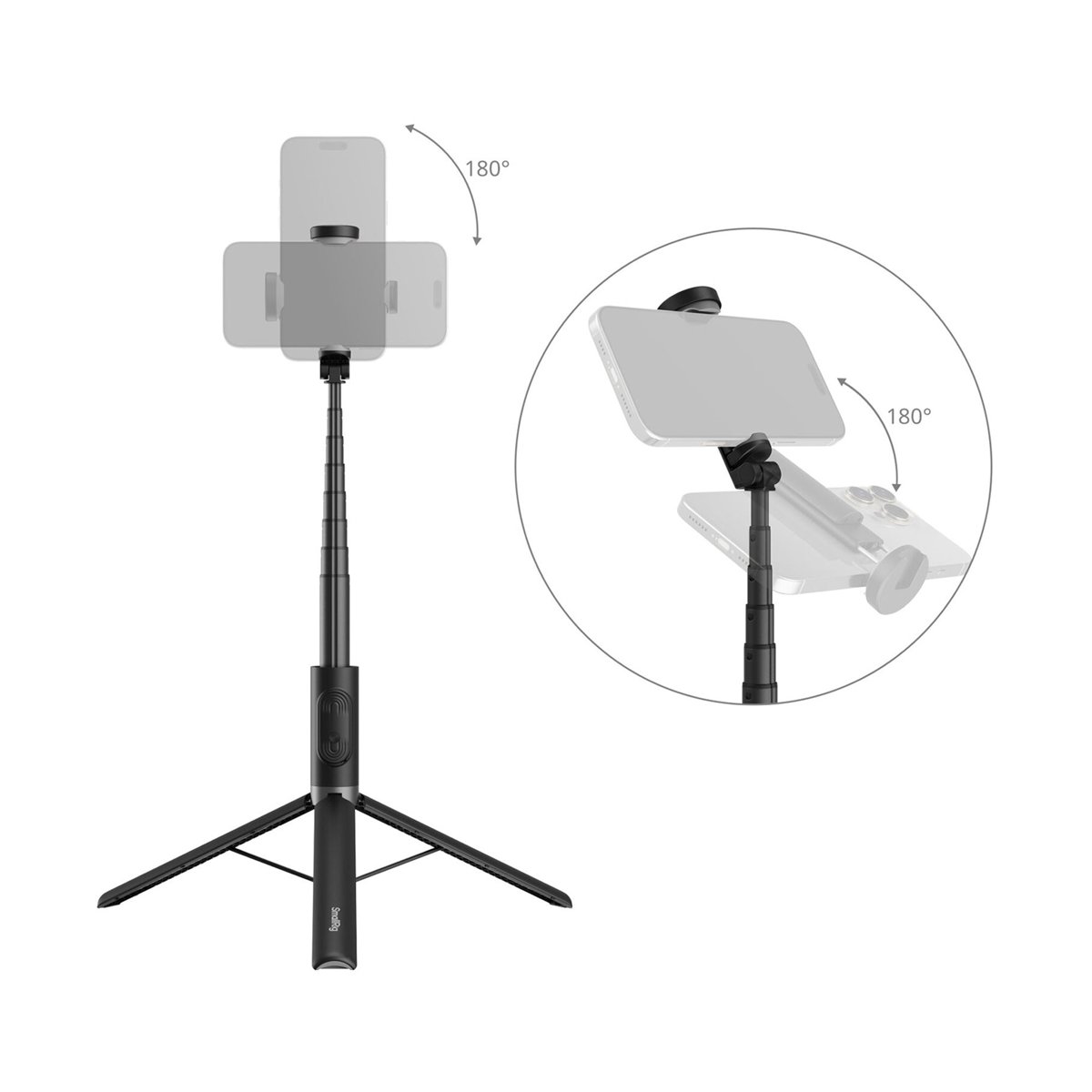 SmallRig ST30 Lite One-Touch Deploy Selfie Stick Tripod with Bluetooth Trigger-5291 thumbnail 2