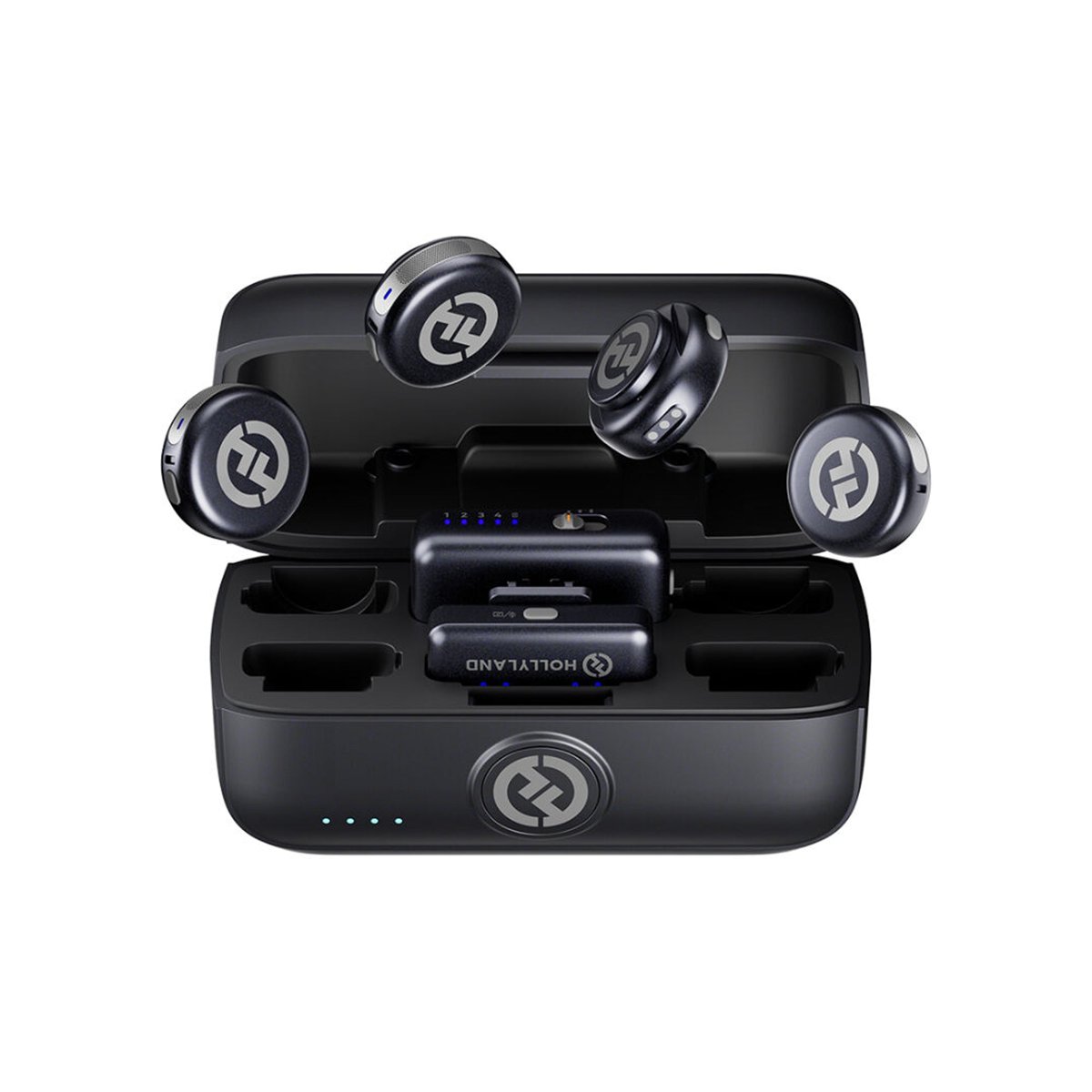 Hollyland LARK M3 Combo 4TX&2RX Wireless Microphone System with 4 Clip-On Mic/Transmitters, 1 USB Receiver & 1 Camera Receiver (2.4 GHz)