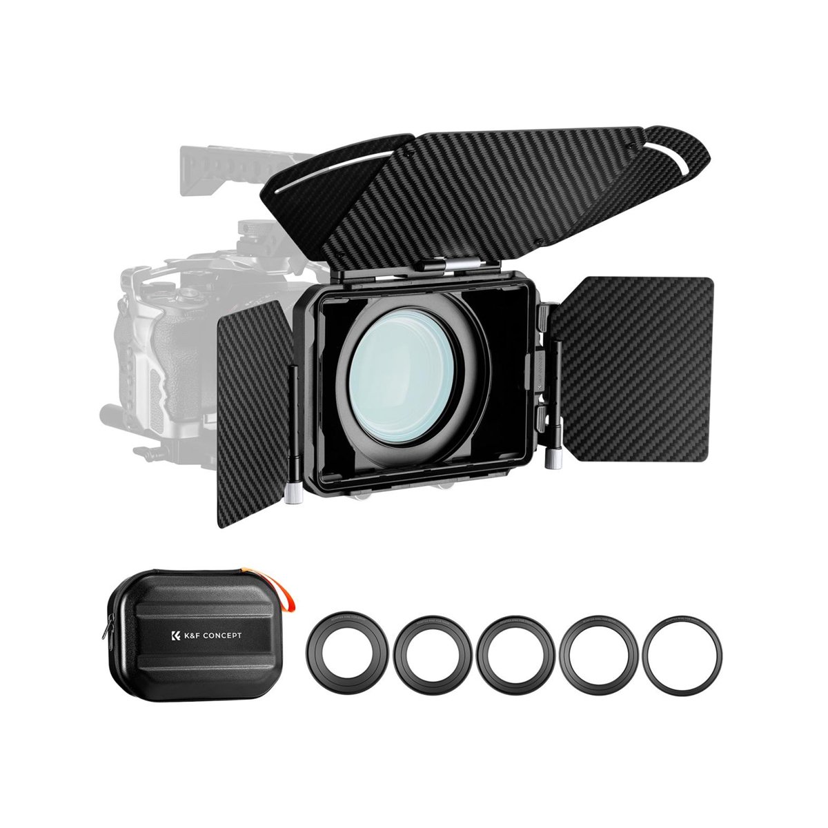 K&F Concept Pro Matte Box Kit with 2 Filter Trays & 5 Adapter Rings â SKU.2322V1