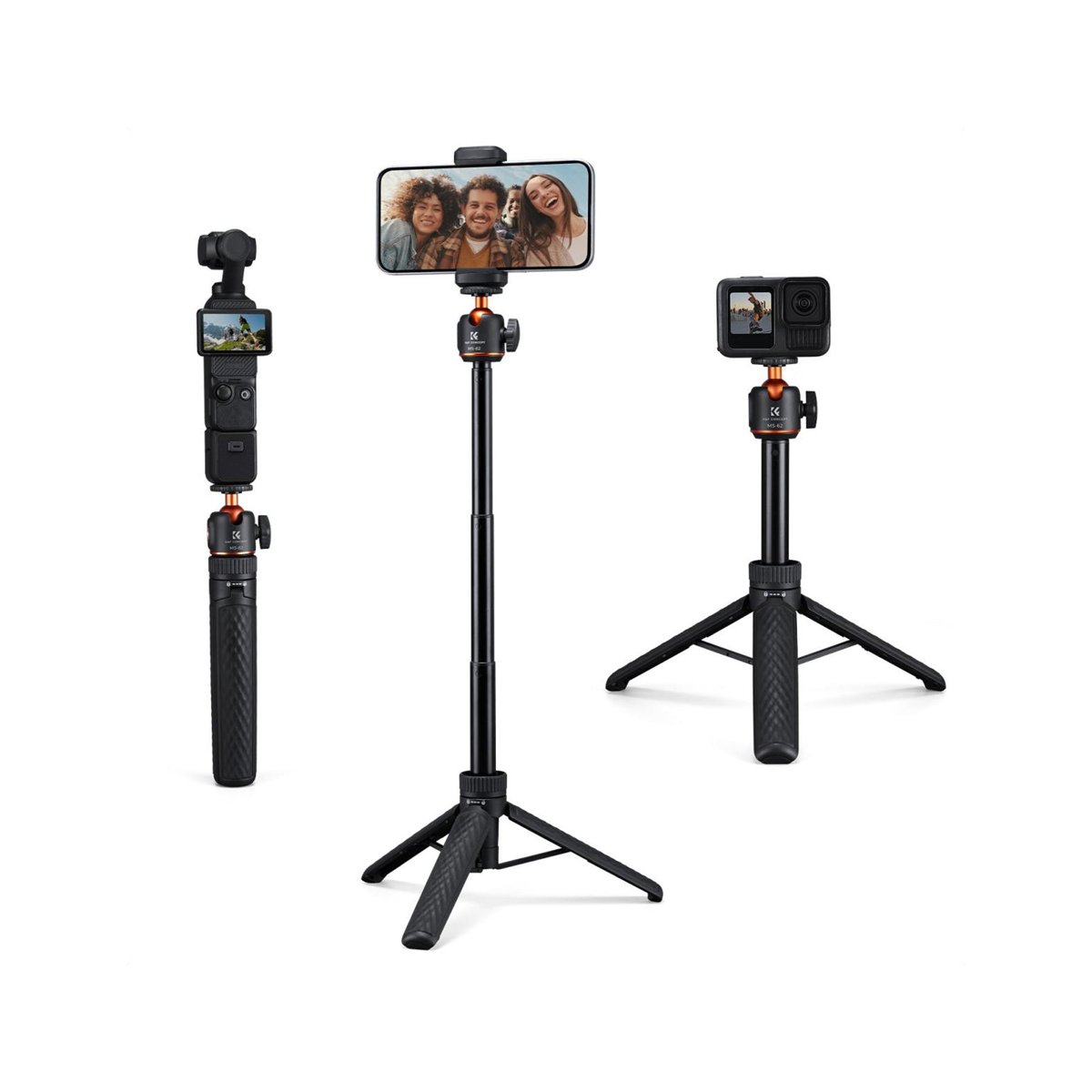 K&F Concept 65cm Mini Selfie Stick Tripod with Cold Shoe â KF09.180S1