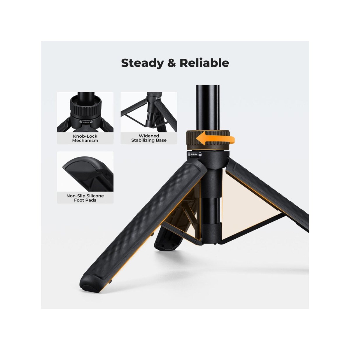 K&F Concept 65cm Mini Selfie Stick Tripod with Cold Shoe – KF09.180S1 thumbnail 2