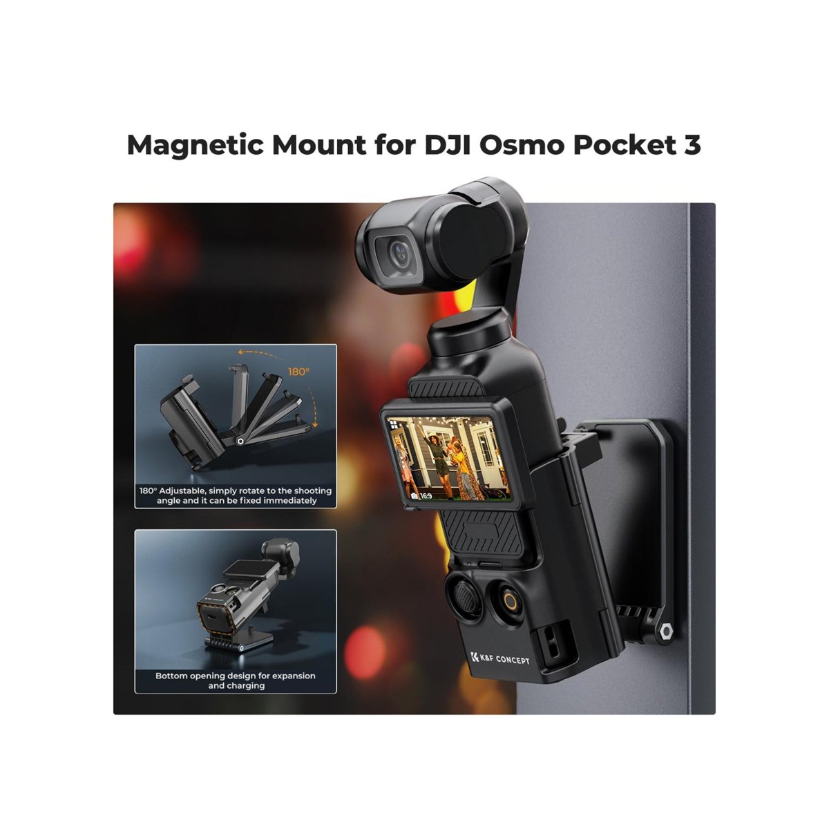 K&F Concept Magnetic Mount & Desktop Stand for DJI Osmo Pocket 3/4 – KF31.143 thumbnail 2