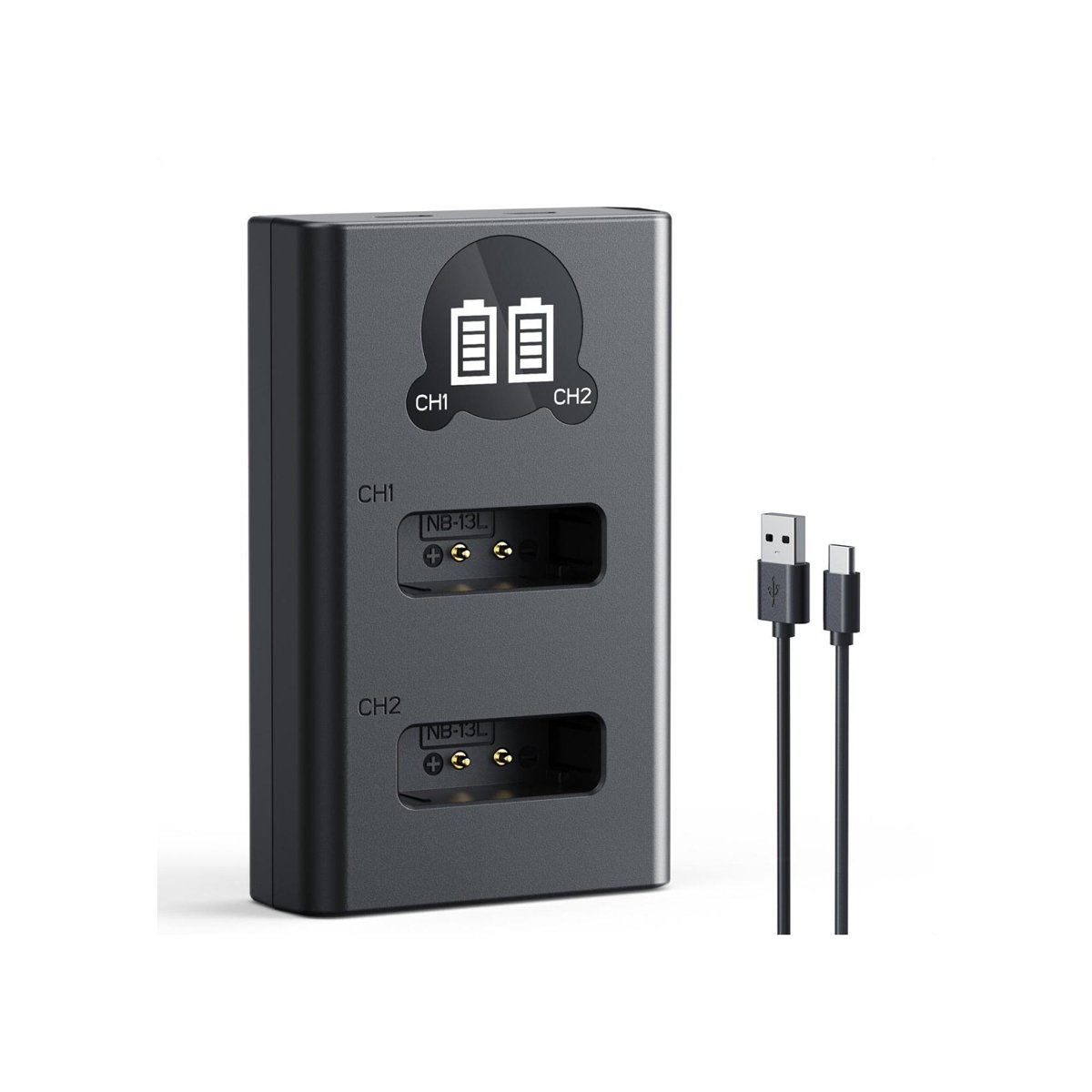 K&F Concept Dual-Slot NB-13L Battery Charger for Canon PowerShot Cameras â KF28.0129