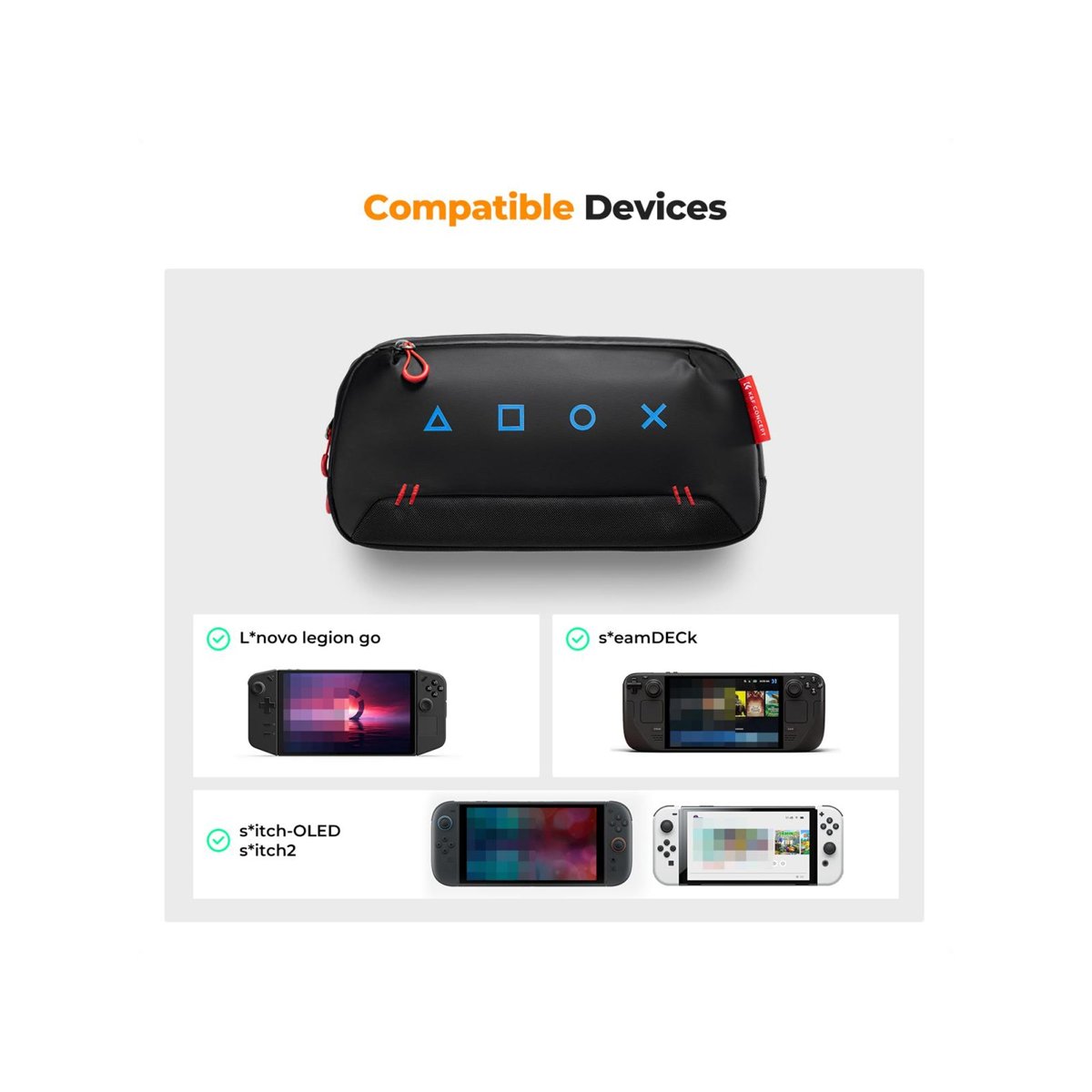 K&F Concept 4L Portable Gaming Console Sling Bag with 8 Card Slots – KF13.226 thumbnail 2