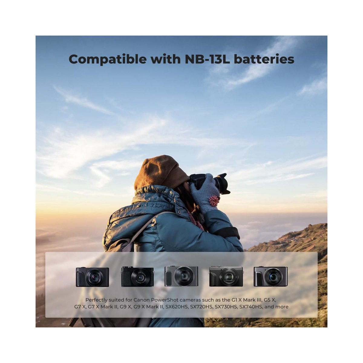 K&F Concept Dual-Slot NB-13L Battery Charger for Canon PowerShot Cameras – KF28.0129 thumbnail 2