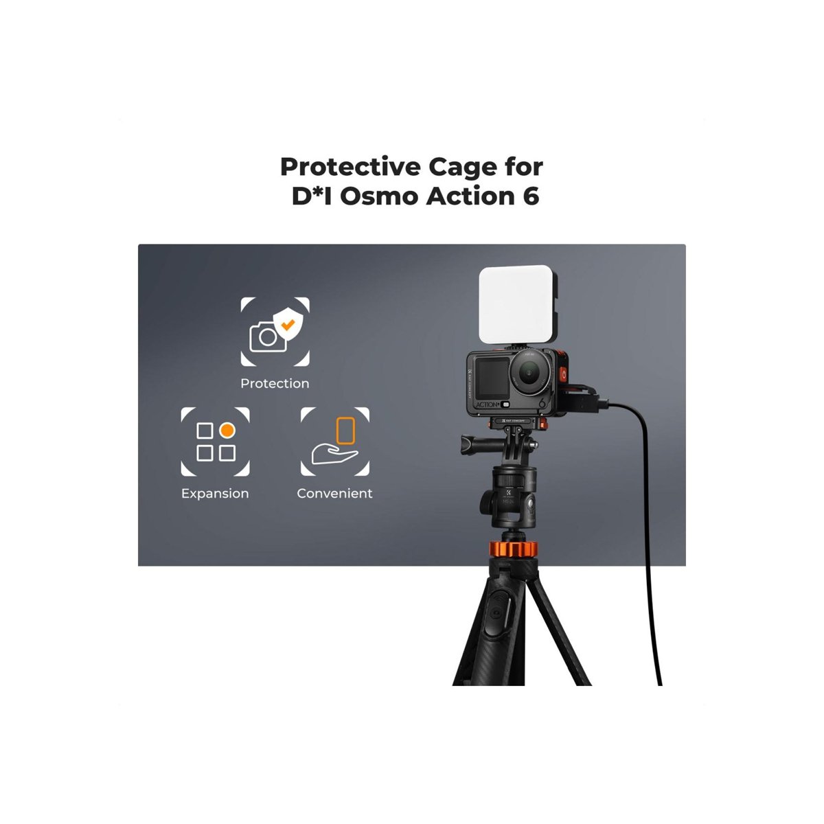 K&F Concept Aluminum Camera Cage for DJI Osmo Action 6 – KF12.0026 thumbnail 2