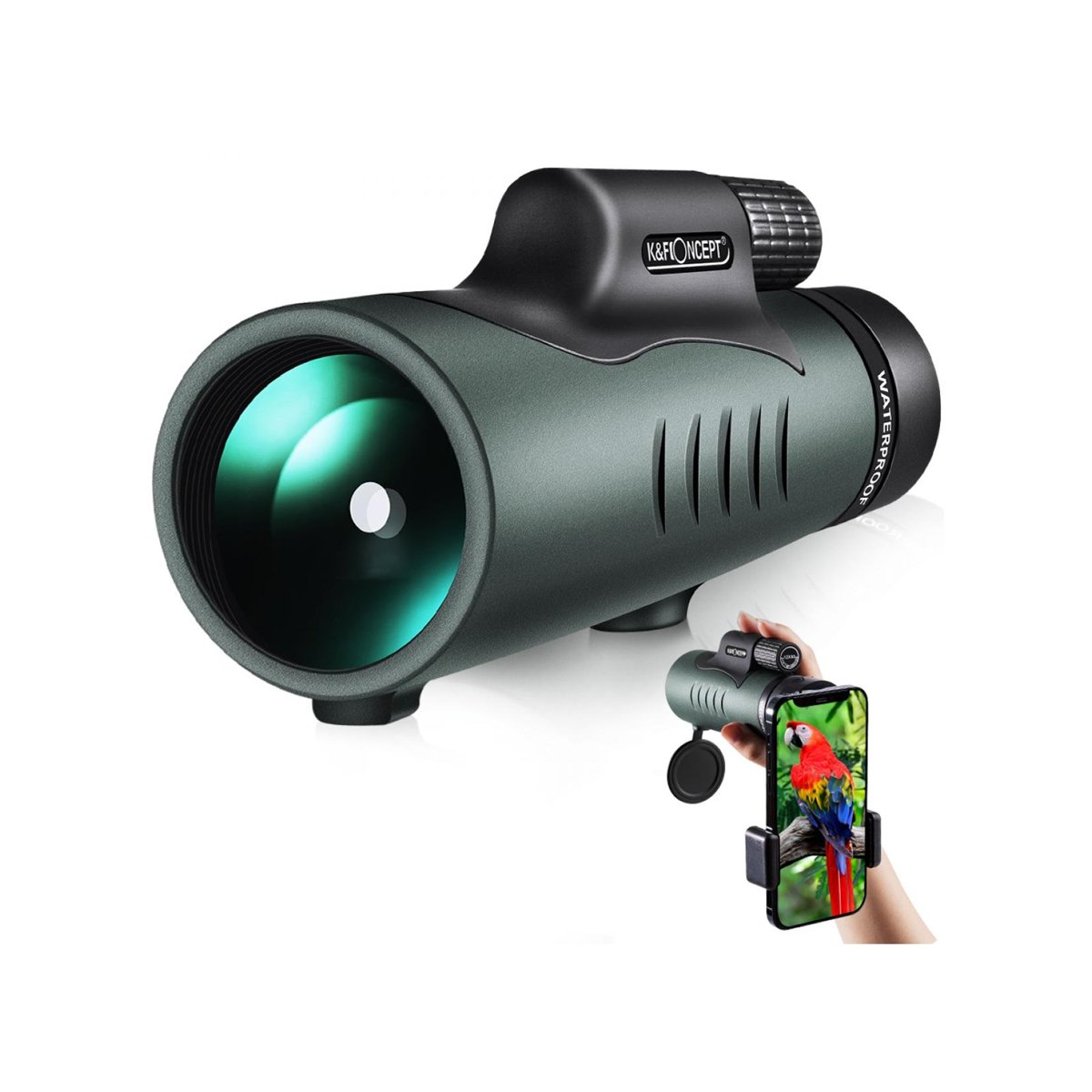K&F Concept 12Ã50 BAK4 IP68 Waterproof Monocular with Smartphone Adapter â KF33.008
