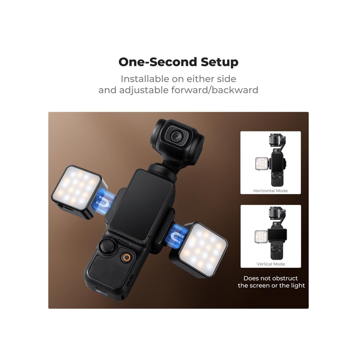 K&F Concept Magnetic Mini Fill Light for DJI Osmo Pocket 3 & 4 – KF20.0001 thumbnail 2
