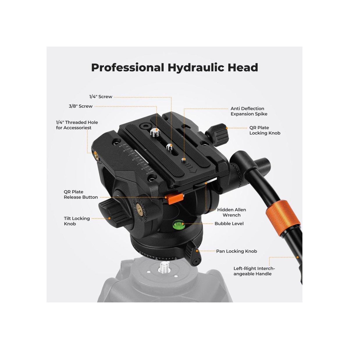 K&F Concept BV40 Fluid Video Head 8kg – KF31.124 thumbnail 2