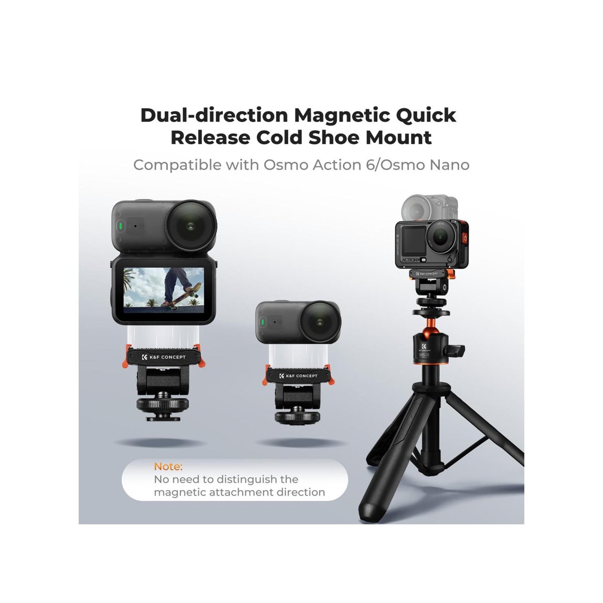 K&F Concept Magnetic Cold Shoe Mount for DJI Osmo Nano & Action 6 – KF12.0035 thumbnail 2