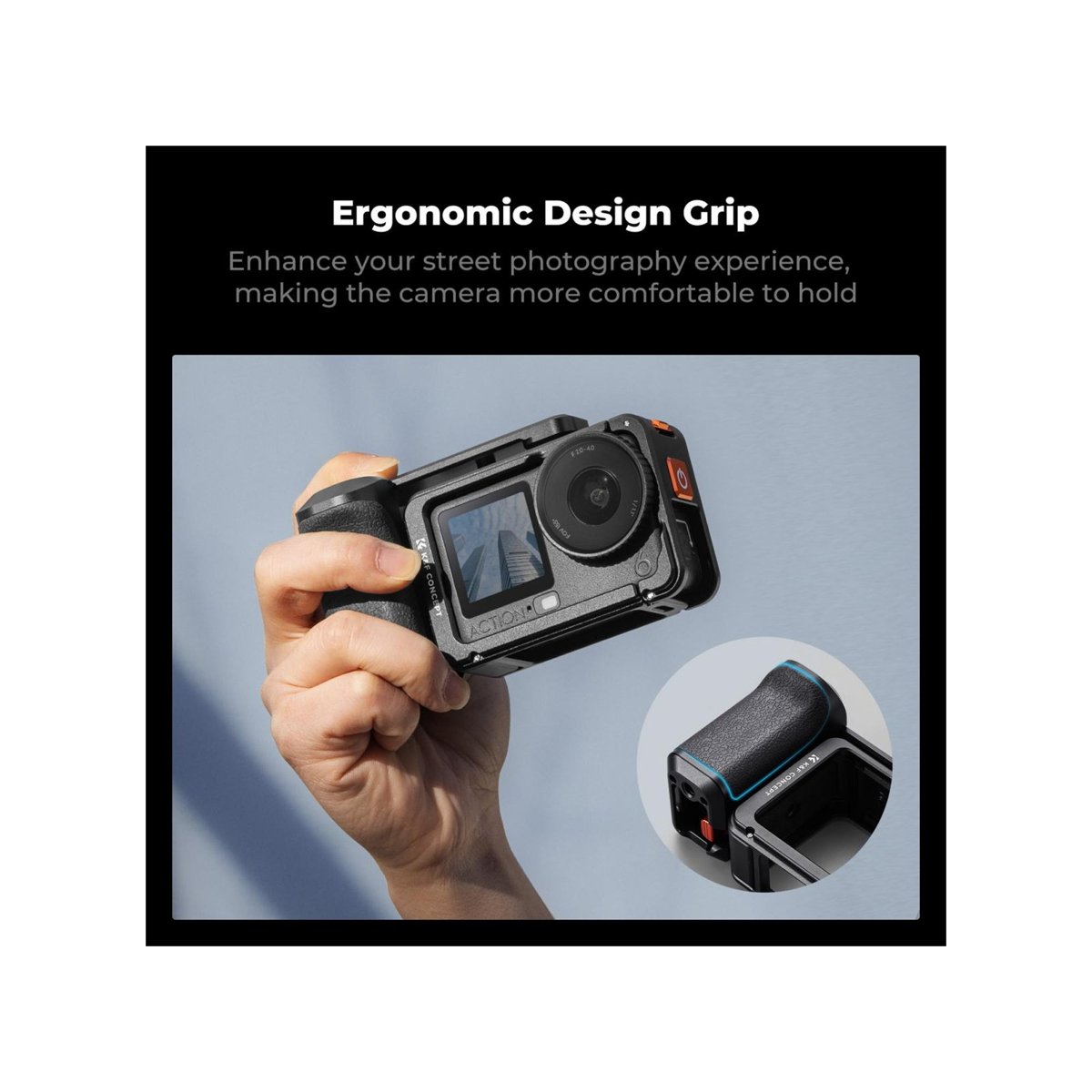 K&F Concept Metal Street Grip & Cage Kit for DJI Osmo Action 6 – KF12.0036 thumbnail 2