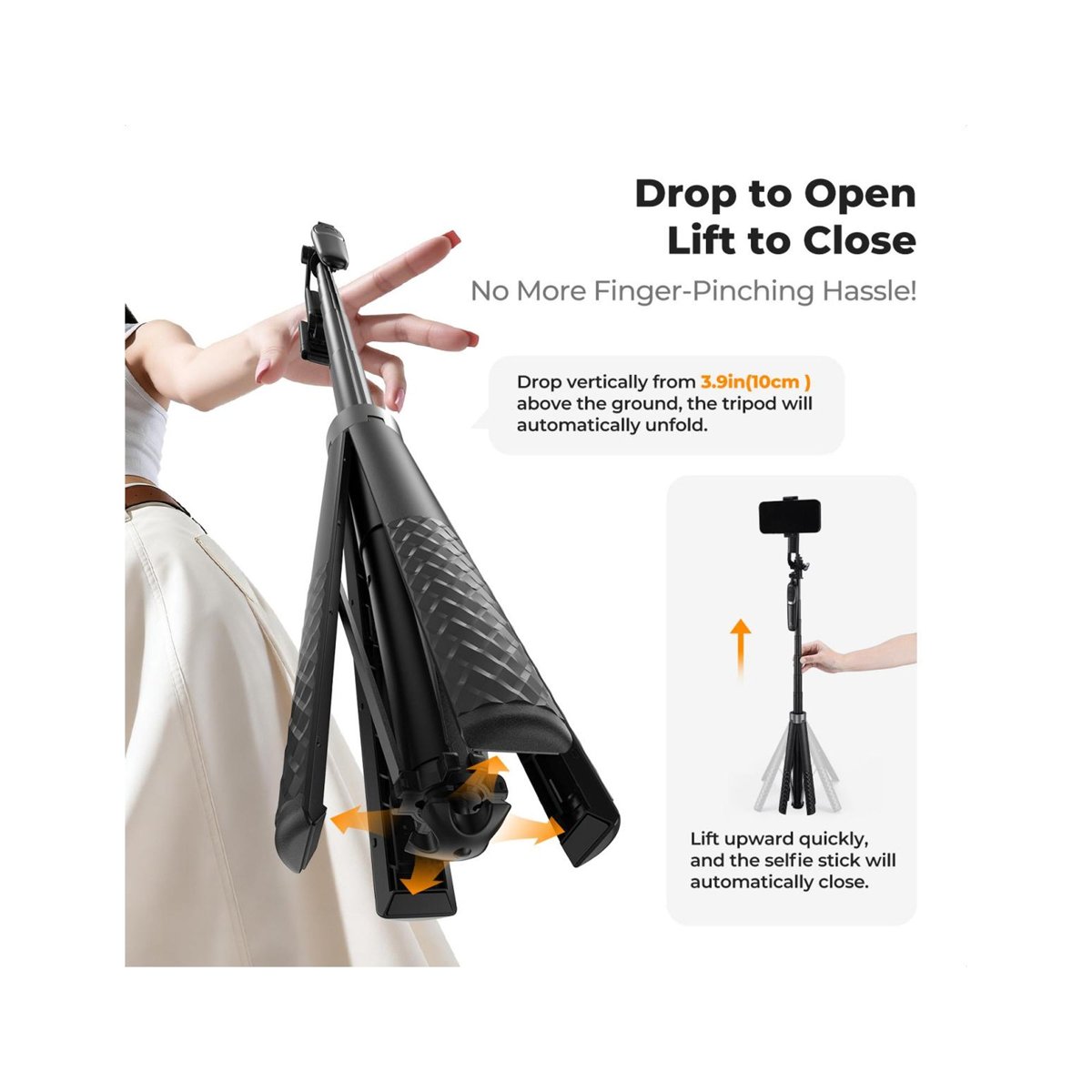 K&F Concept 71" Auto Open Phone Tripod & Selfie Stick – KF15.0030 thumbnail 2