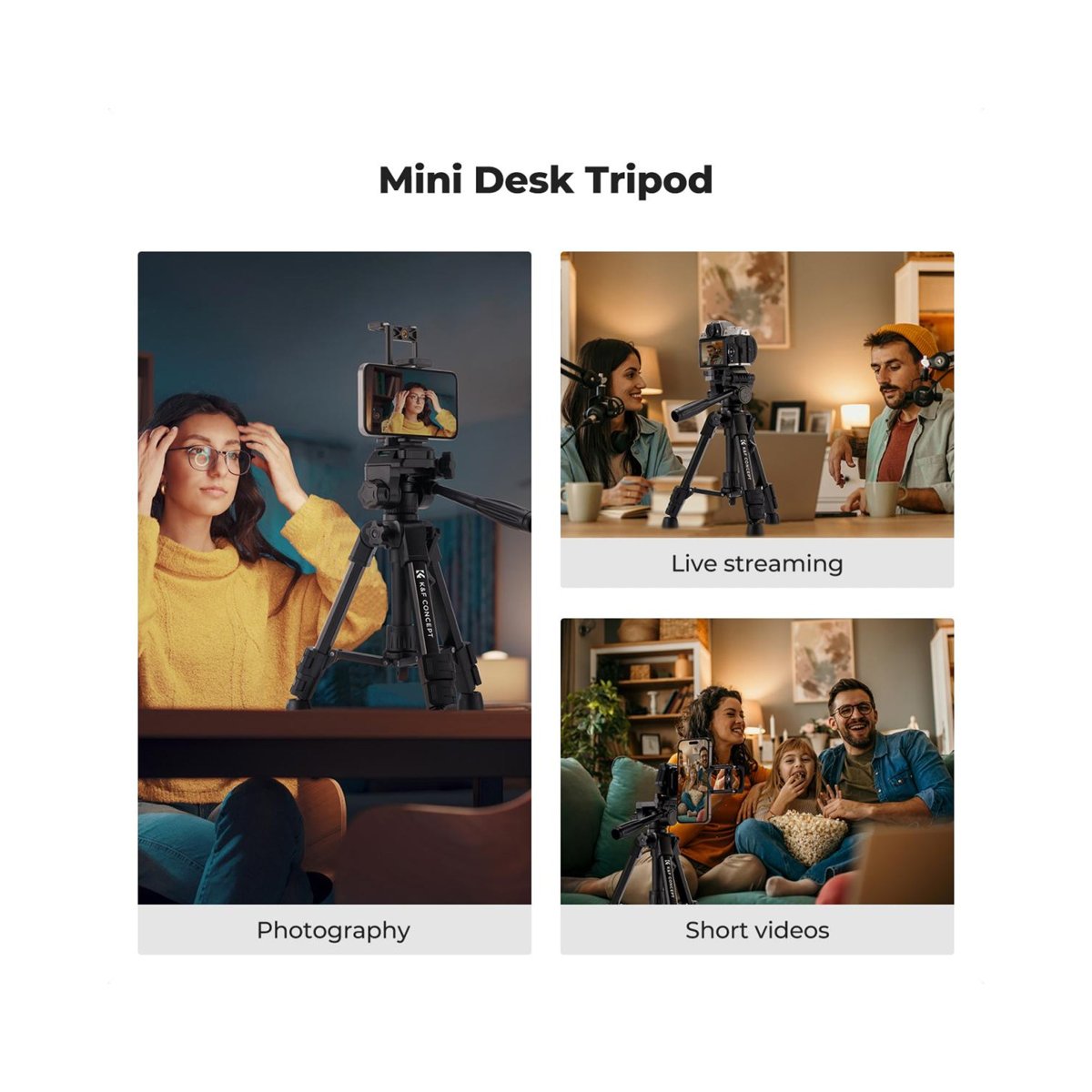 K&F Concept S233A0 25" Mini Desk Tripod with Remote Control-KF09.166 thumbnail 2