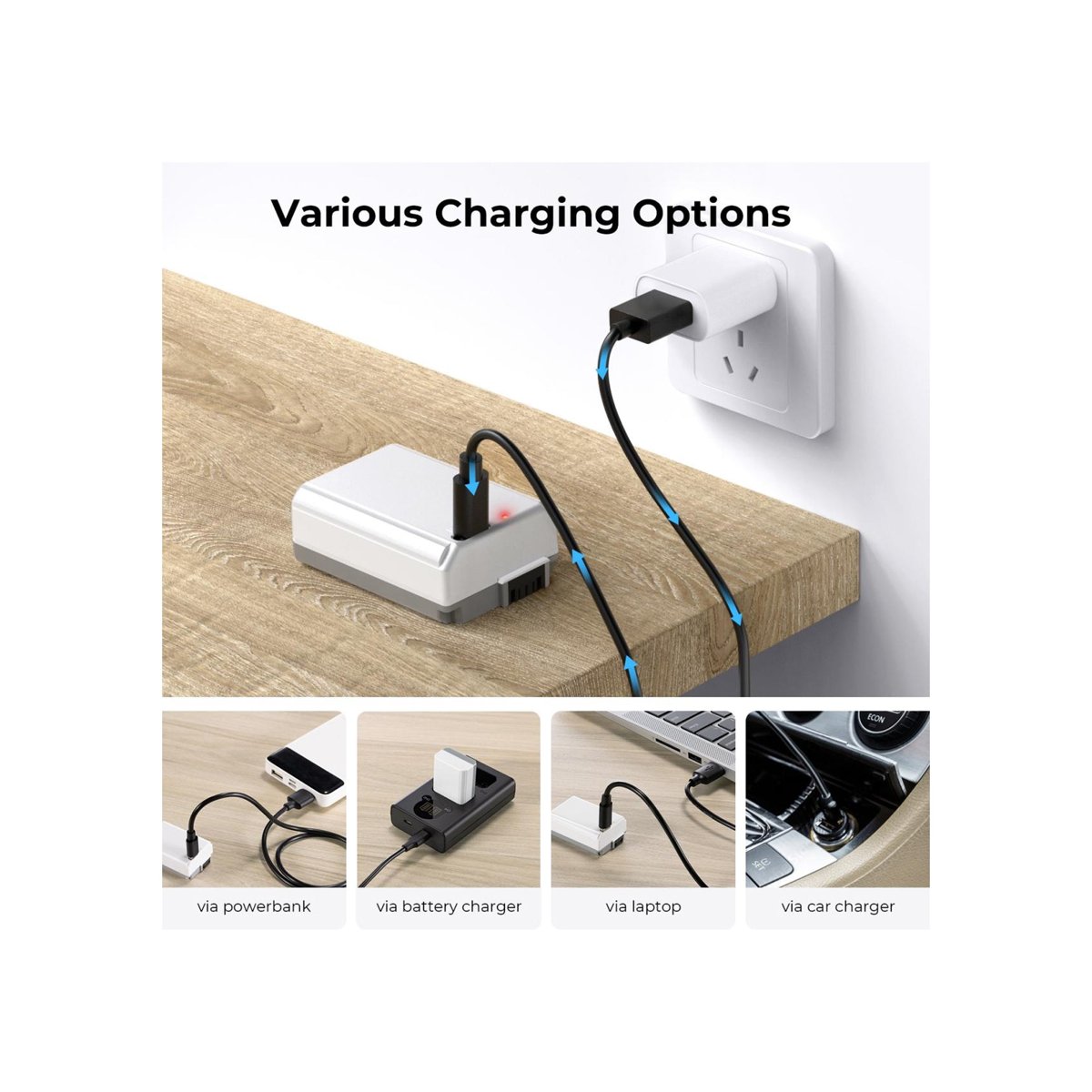 K&F Concept NP-FW50 1100mAh USB-C Batteries for Sony Cameras-KF28.0026 thumbnail 2