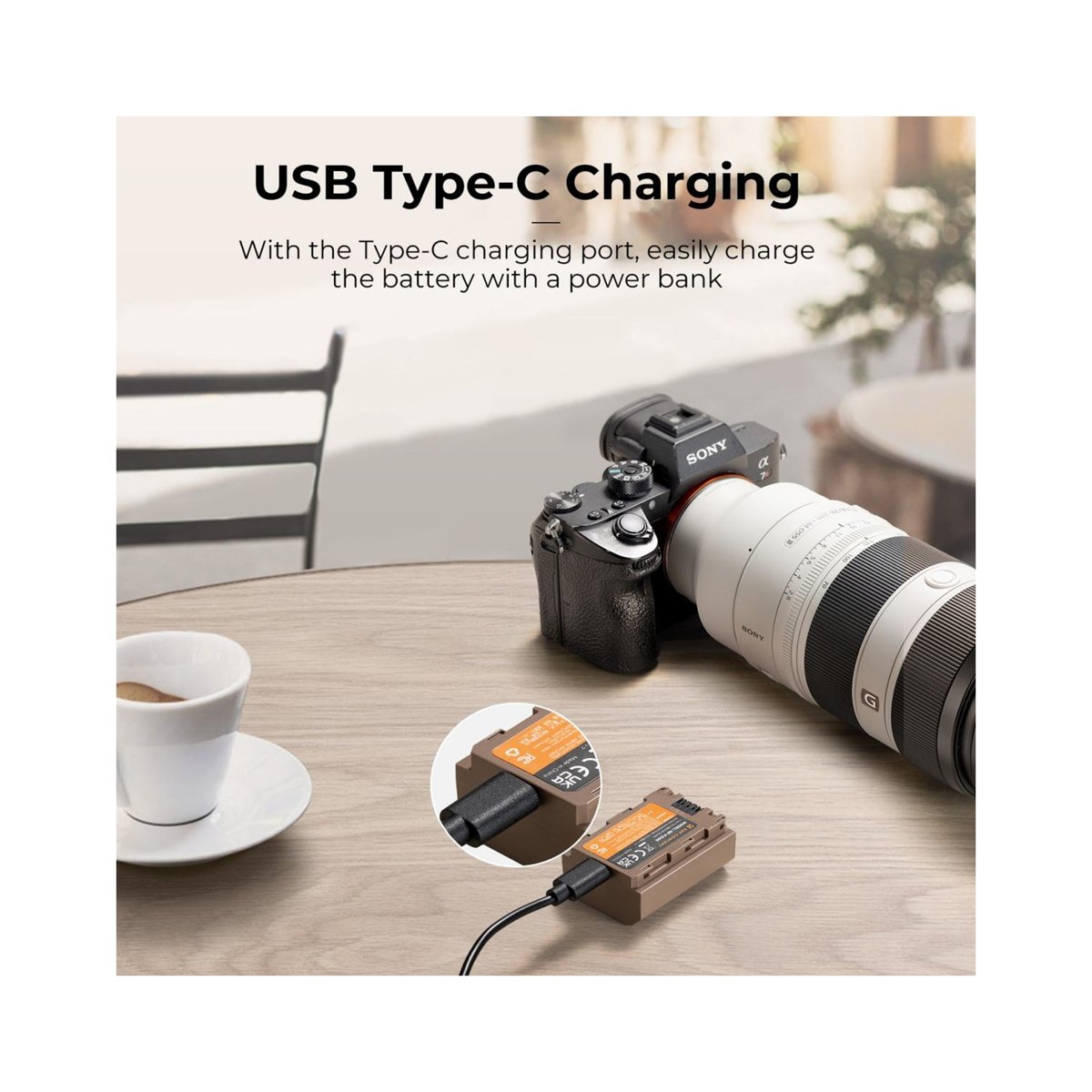 K&F Concept NP-FZ100 2280mAh USB-C Battery for Sony Cameras – KF28.0023 thumbnail 2