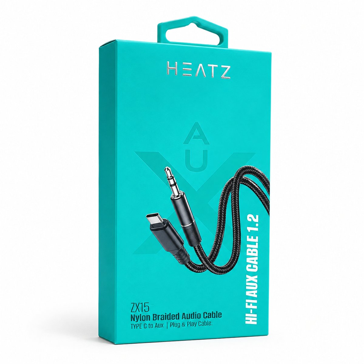 HEATZ ZX15 NYLON BRAIDED AUDIO CABLE LIGHTNING TO AUX thumbnail 2