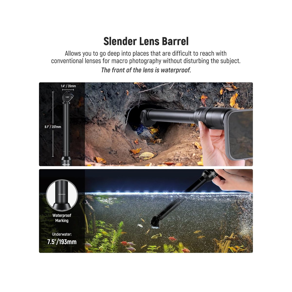 NEEWER LS-51 135° 18mm 2X Macro Probe Lens with 17mm Thread for Smartphone thumbnail 2