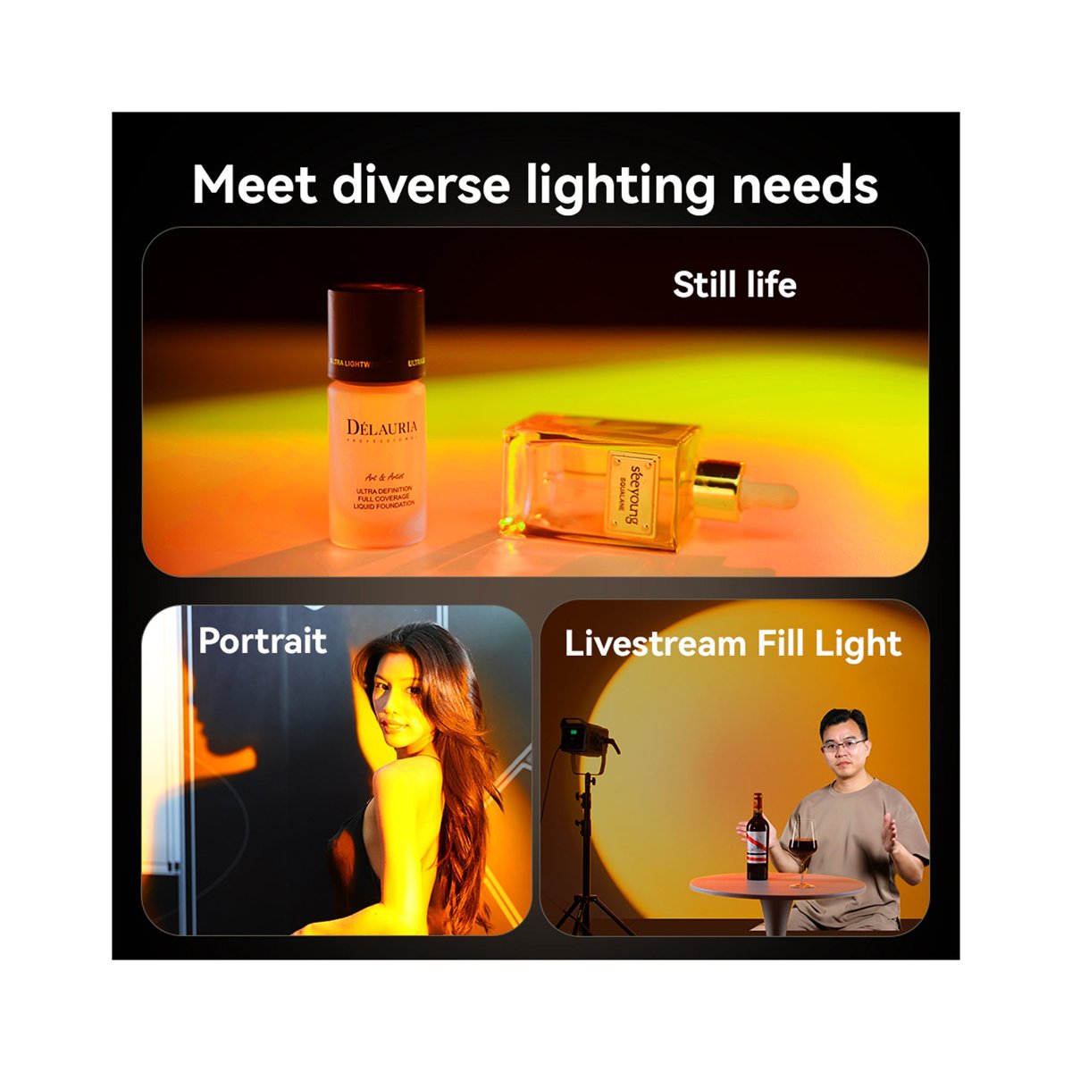 NiceFoto BL-1000B 100W Daylight Sunset Projection LED Light thumbnail 2