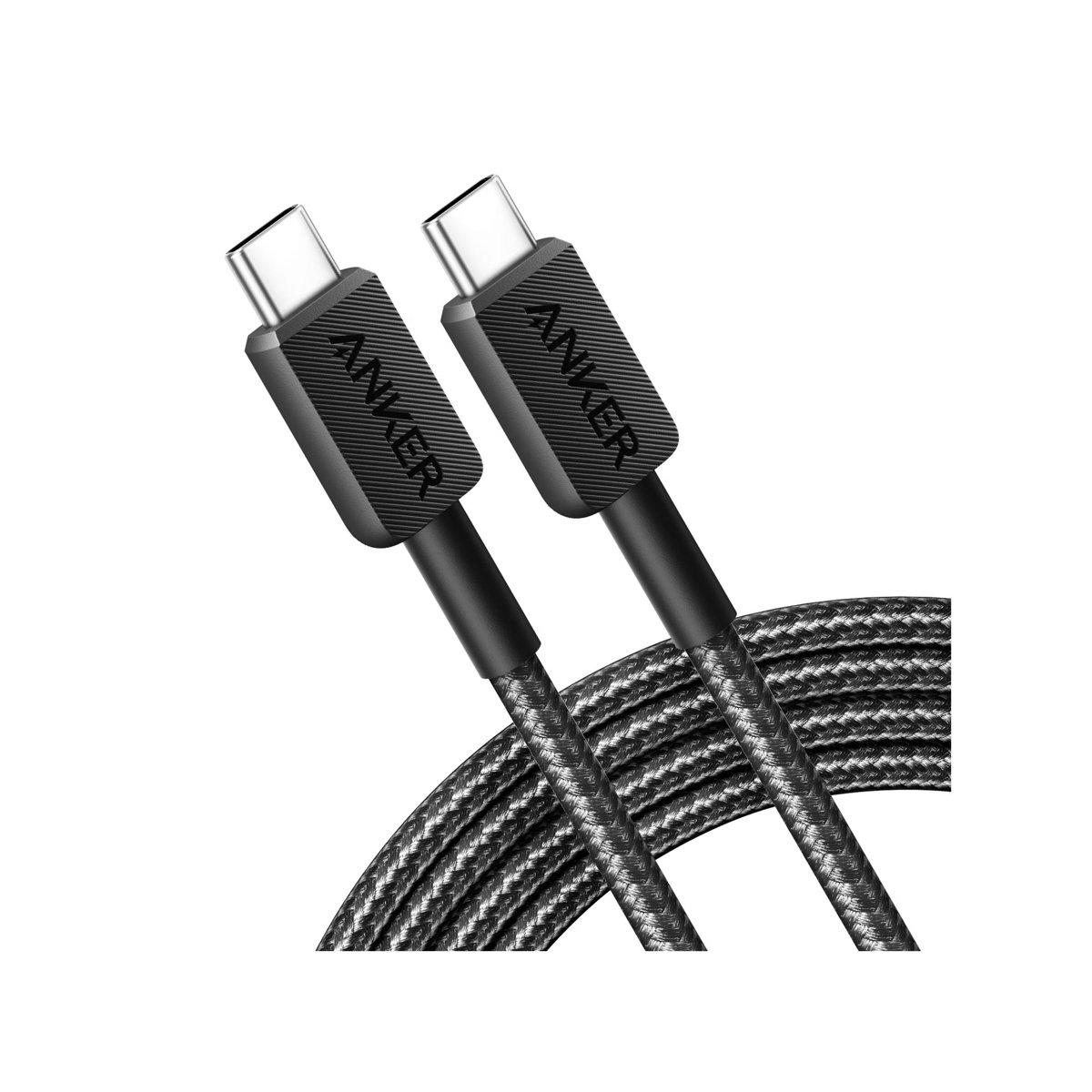 Anker Durable Braided USB-C to USB-C Cable 6ft, 60W โ Black (A8753H11)