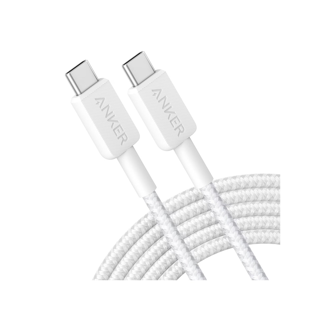 Anker 322 Braided USB-C to USB-C Cable 10ft, 60W โ White-A81F7H21-1