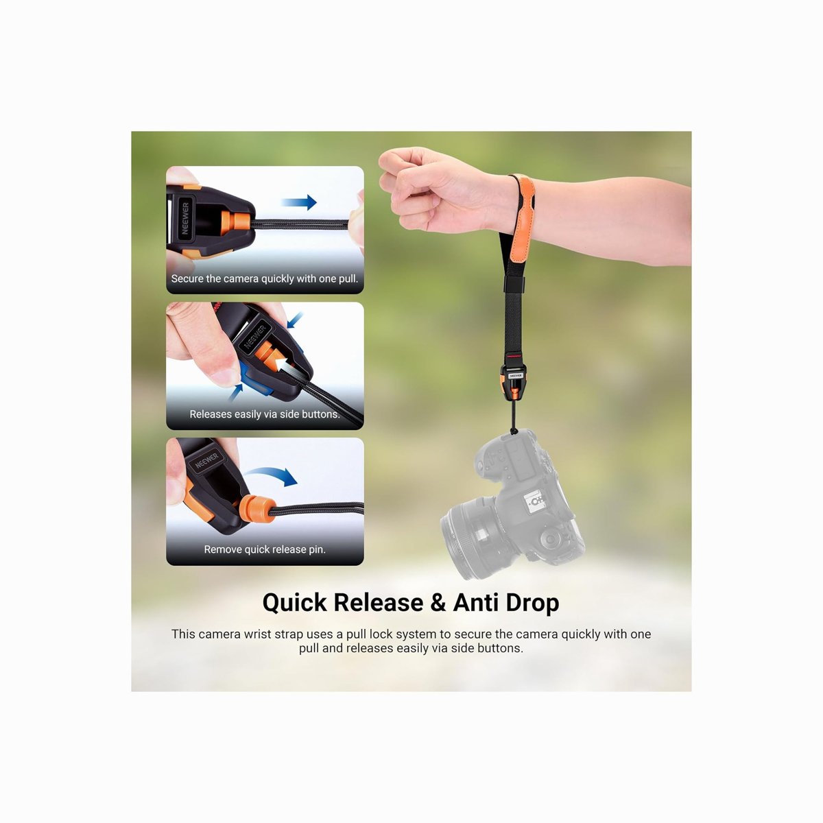 NEEWER QUICK RELEASE CAMERA HAND STRAP-CS001 thumbnail 2