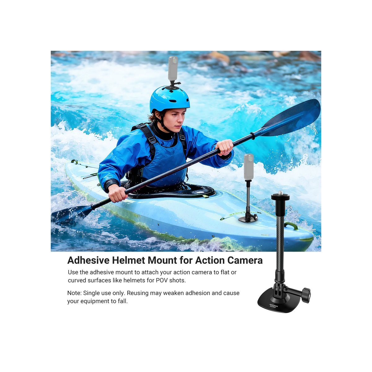 NEEWER AC060 Flexible Helmet Mount for Action Camera thumbnail 2