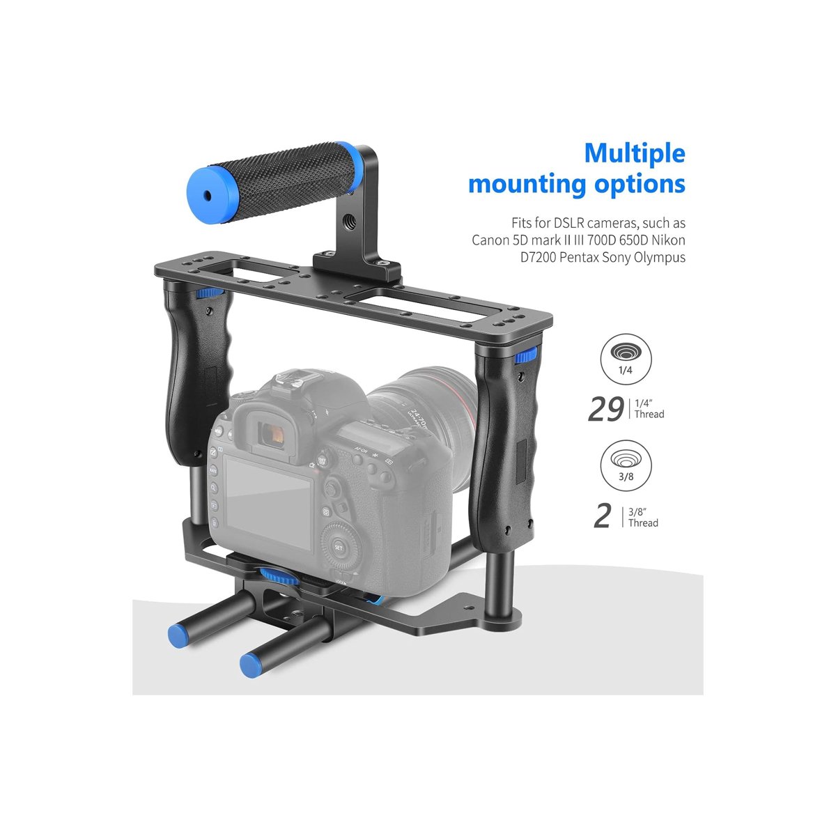 Neewer Camera Cage Kit CG-MF (Black and Blue) thumbnail 2